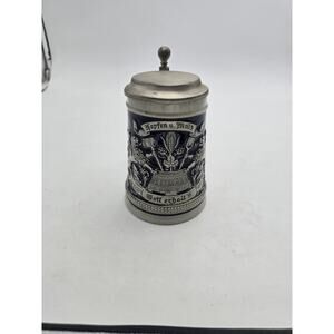 VINTAGE GERZ BEER STEIN Lidded BREWING LIONS COLD WEST GERMANY KOPFEN U MALZ